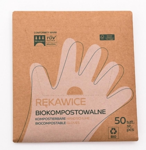 rękawiczki jednorazowe – kompostowalne – 50 szt. m